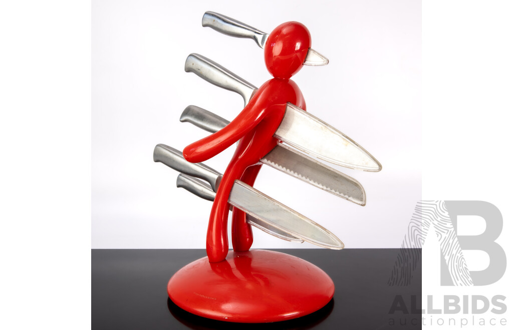 Retro Raffaele Iannello Voodoo Knife Holder with Five Knives