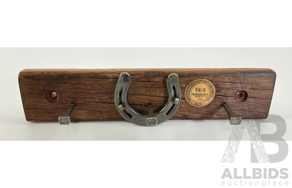 Australian 1919 Penny Inlaid Into Key Hanger