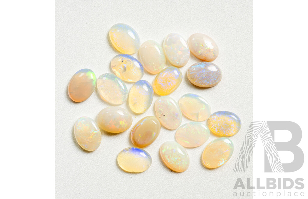 Opal Cabochons, Packet of (20) Oval, Est 7mm X 5mm Each