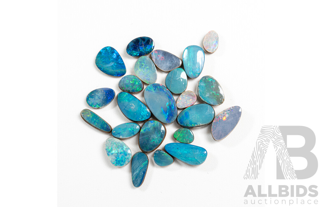 Opal Doublets (23) in Various Shapes and Sizes
