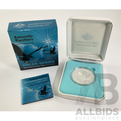 Australian RAM 2008 Silver Proof Five Dollar Coin, International Polar Year .999