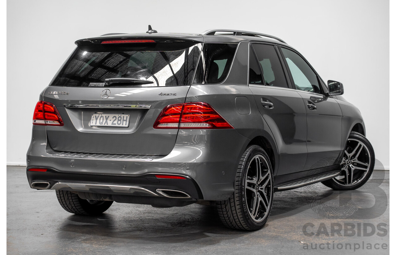 03/2018 Mercedes-Benz GLE 250d AMG Pack (AWD) 166 MY17.5 4D Wagon Selenite Grey Turbo Diesel 2.1L