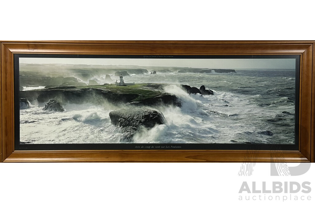 Philip Plisson, (20th Century, French, 1947-), Avis De Coup De Vent Sur Les Poulains, Quality Reproduction Print of Original Photograph, 67 x 165 cm (frame)