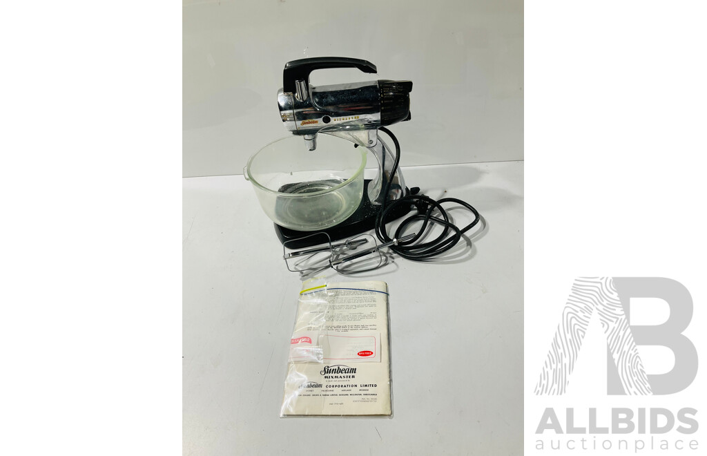 Sunbeam Mixmaster with Instructions and Two Attachments