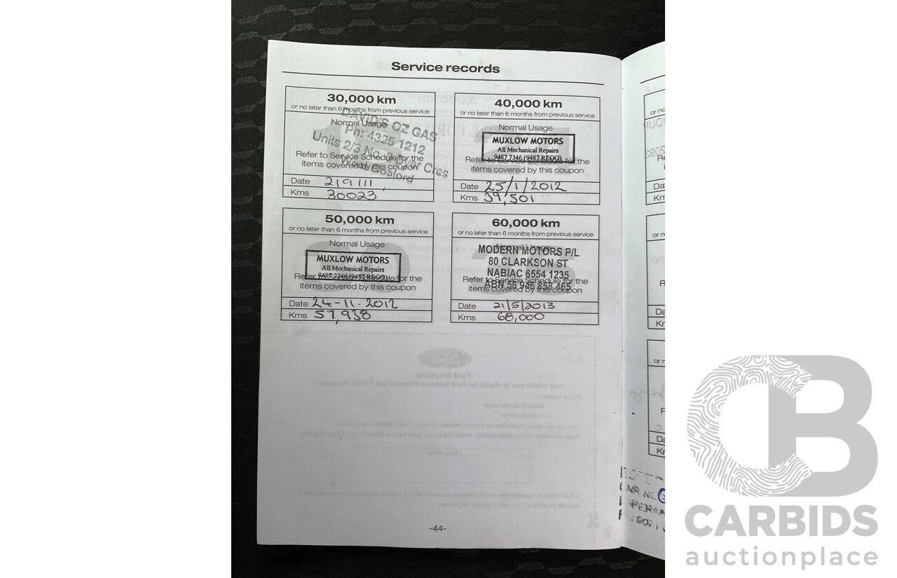 11/2010 Ford Ranger XLT (4x4) PK Dual Cab P/Up Black Mica Turbo Diesel 3.0L