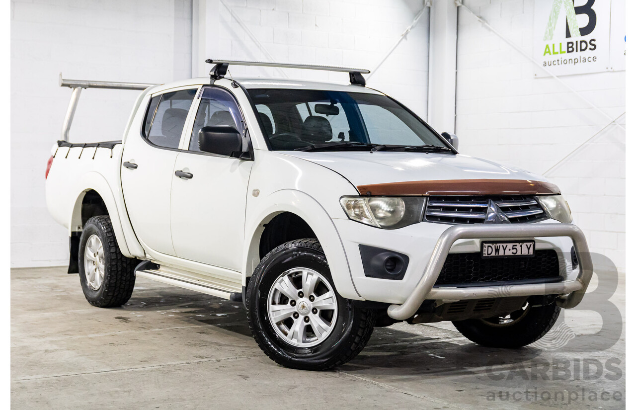 7/2014 Mitsubishi Triton GLX (4x4) MN MY15 Double Cab Utility Solid White Turbo Diesel 2.5L
