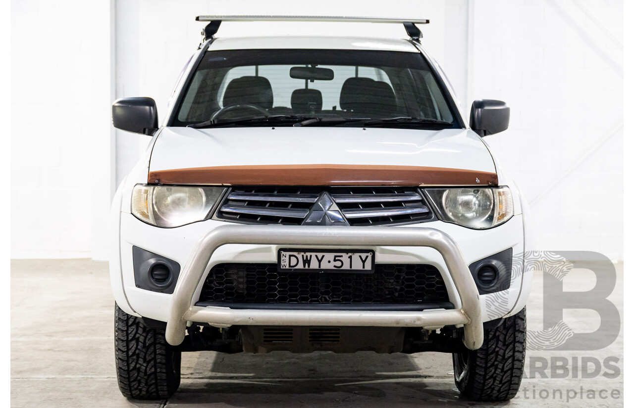 7/2014 Mitsubishi Triton GLX (4x4) MN MY15 Double Cab Utility Solid White Turbo Diesel 2.5L