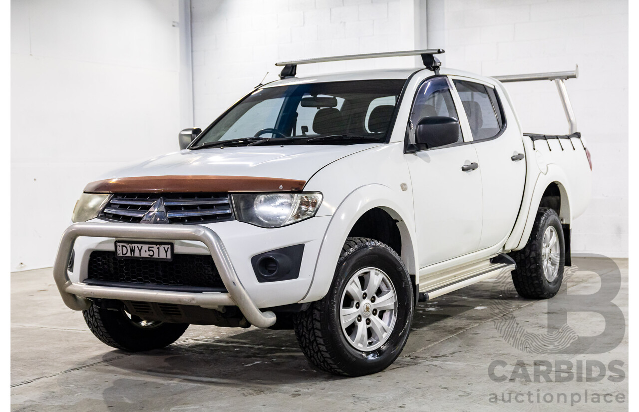 7/2014 Mitsubishi Triton GLX (4x4) MN MY15 Double Cab Utility Solid White Turbo Diesel 2.5L