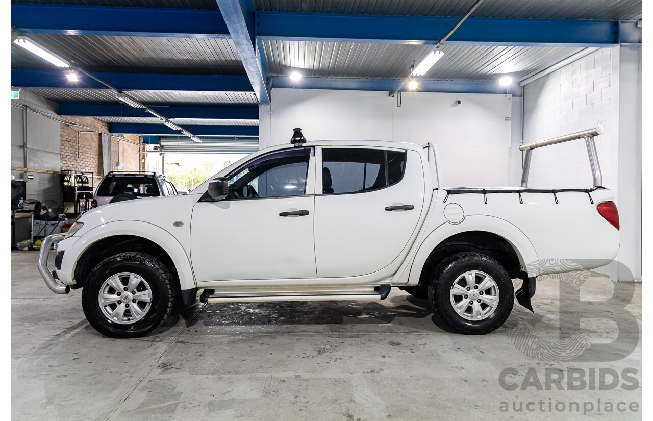 7/2014 Mitsubishi Triton GLX (4x4) MN MY15 Double Cab Utility Solid White Turbo Diesel 2.5L