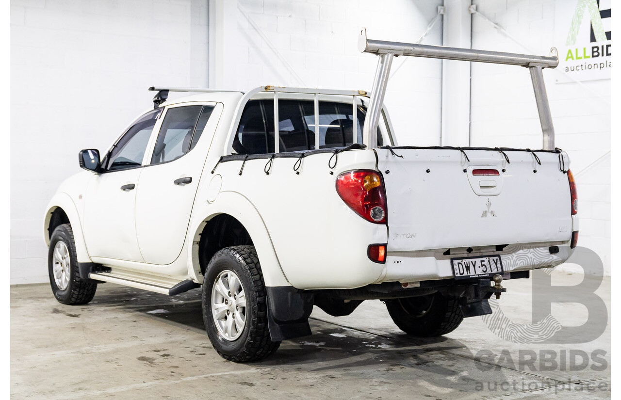 7/2014 Mitsubishi Triton GLX (4x4) MN MY15 Double Cab Utility Solid White Turbo Diesel 2.5L
