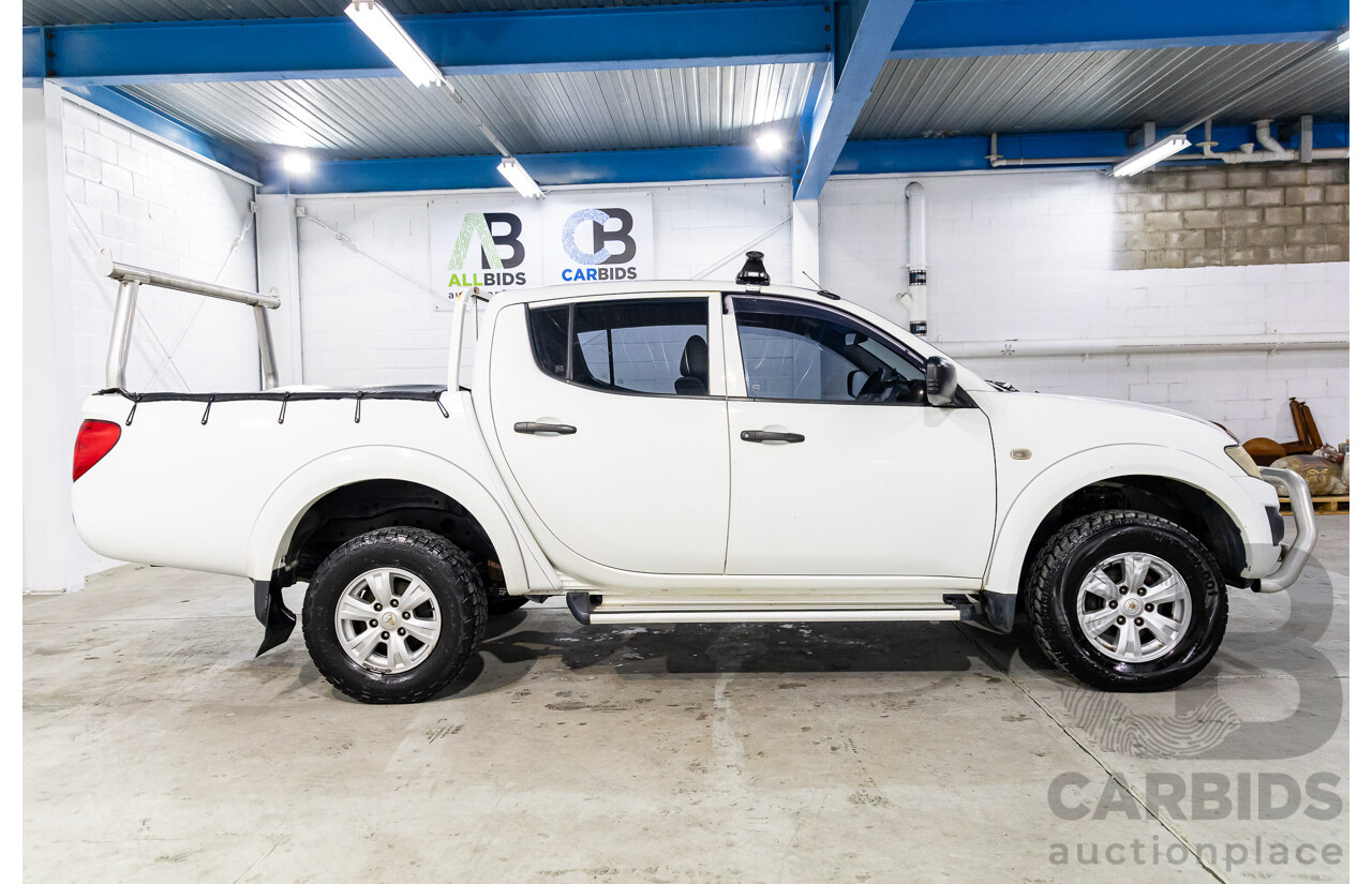 7/2014 Mitsubishi Triton GLX (4x4) MN MY15 Double Cab Utility Solid White Turbo Diesel 2.5L