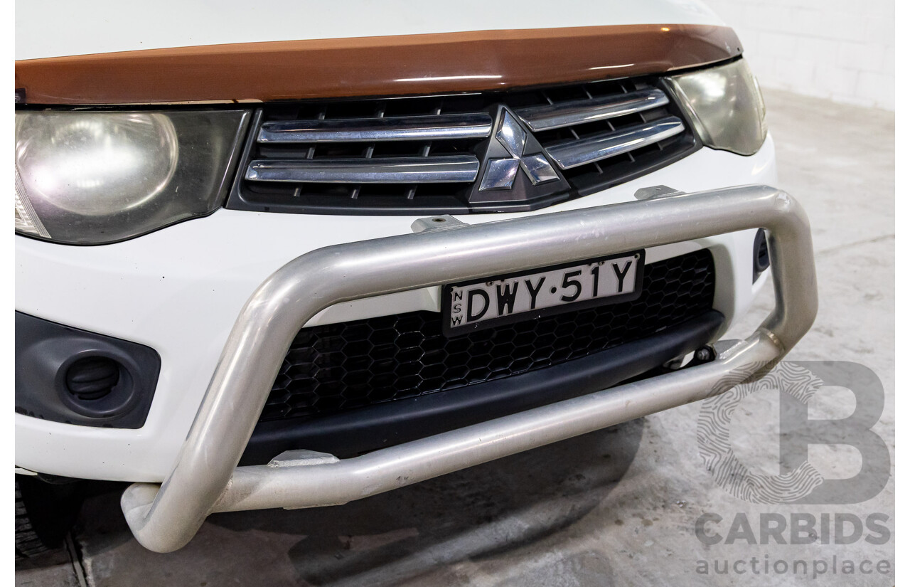 7/2014 Mitsubishi Triton GLX (4x4) MN MY15 Double Cab Utility Solid White Turbo Diesel 2.5L