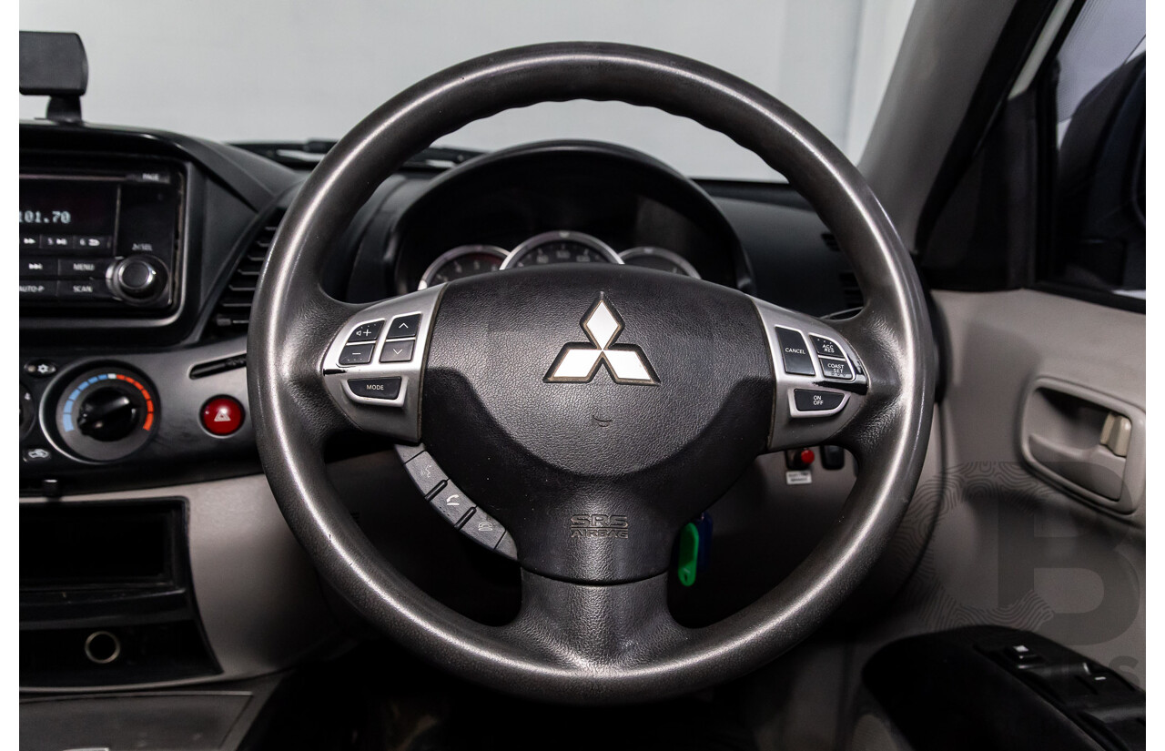 7/2014 Mitsubishi Triton GLX (4x4) MN MY15 Double Cab Utility Solid White Turbo Diesel 2.5L