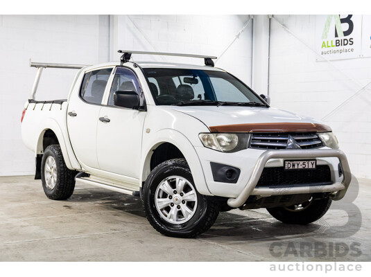 7/2014 Mitsubishi Triton GLX (4x4) MN MY15 Double Cab Utility Solid White Turbo Diesel 2.5L