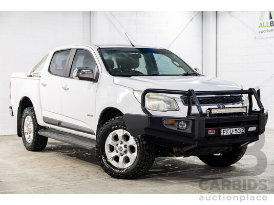 2/2013 Holden Colorado LTZ (4x4) RG Crew Cab P/Up Summit White Turbo Diesel 2.8L