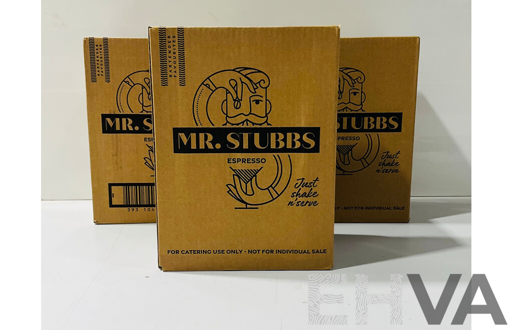 Collection of Three Boxes of Six 750ml Mr. Stubbs Espresso Cocktail