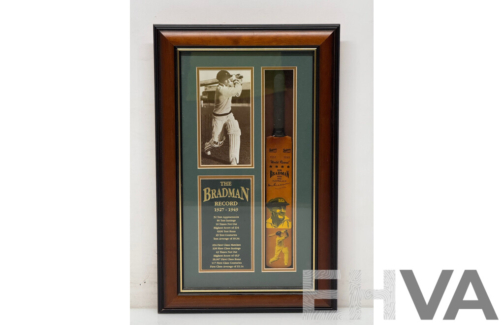 Bradman Record Framed Mini Bat Presentation