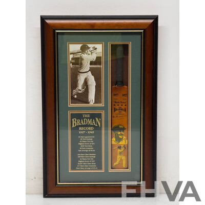 Bradman Record Framed Mini Bat Presentation