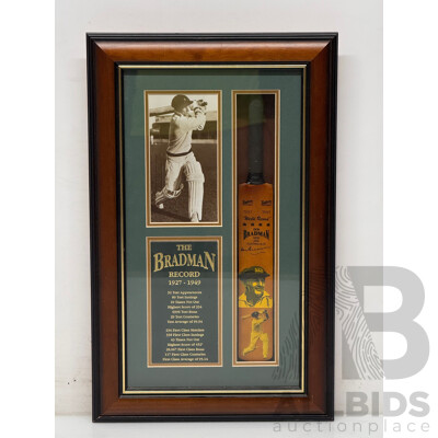 Bradman Record Framed Mini Bat Presentation