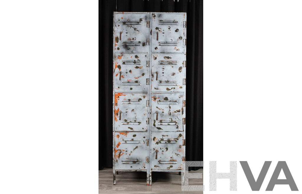 Vintage Metal Eight Bay Locker