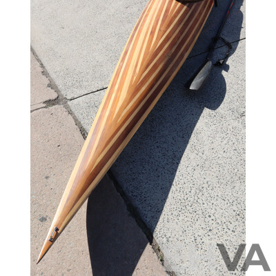 Large Vintage Fibreglass Kayak with Paddle