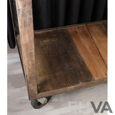 Vintage Metal Based Works Bench on Castors
