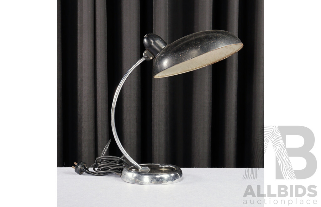 Art Deco Metal Articulated Desk Lamp with Metal Shade