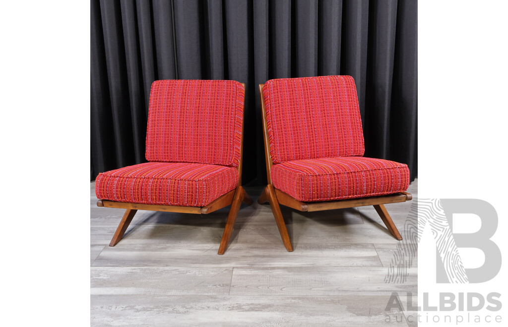 Pair of Vintage Australian Maple Parker Furniture Scissor Chairs