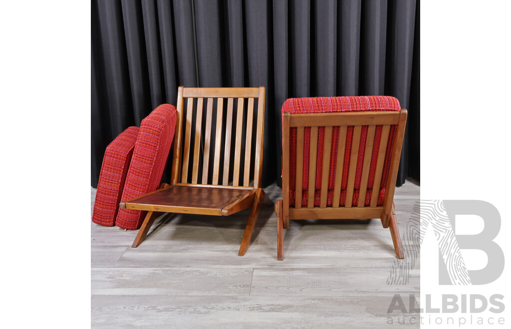 Pair of Vintage Australian Maple Parker Furniture Scissor Chairs
