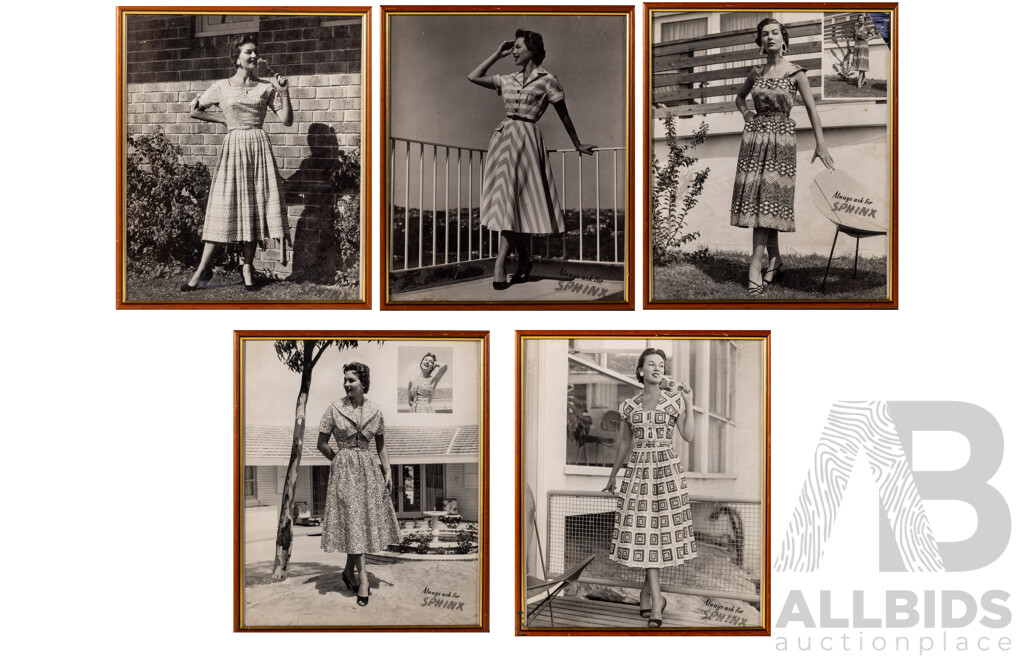 Set of Five Vintage Fashion Advertisements