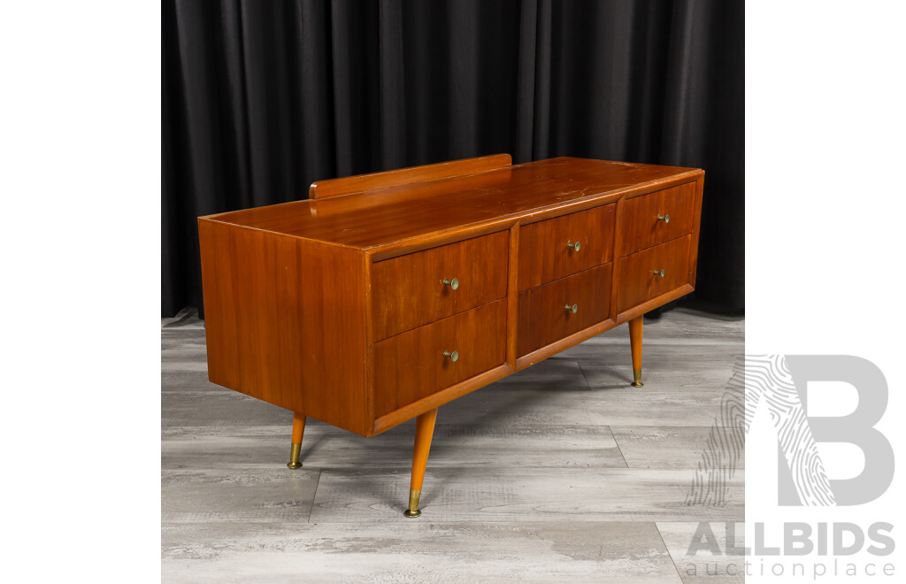 Vintage Six Drawer Dresser Base