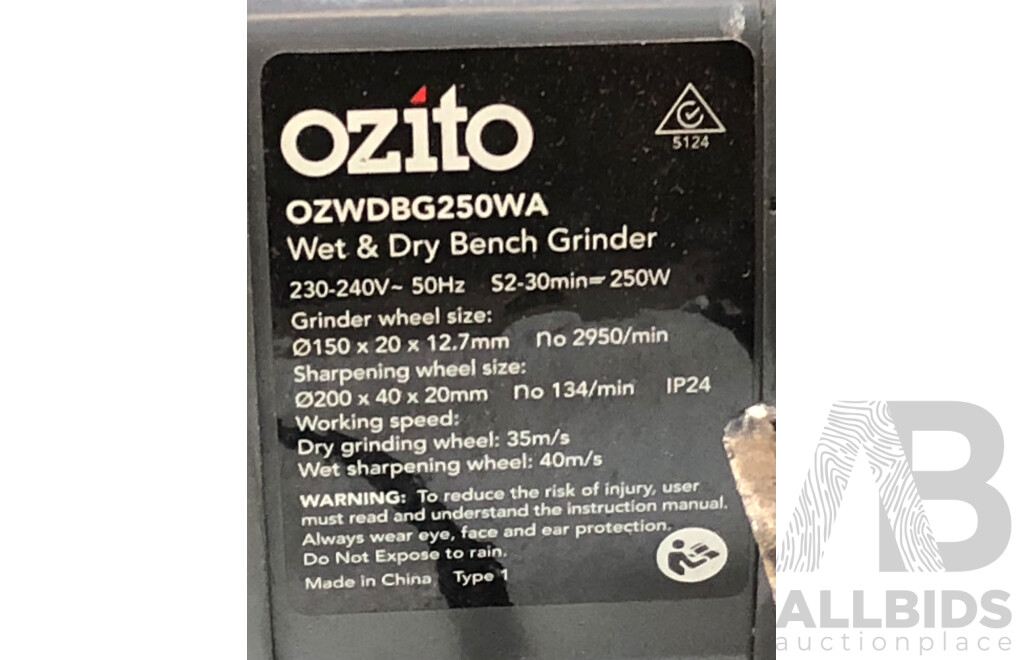 Ozito Wet & Dry Bench Grinder