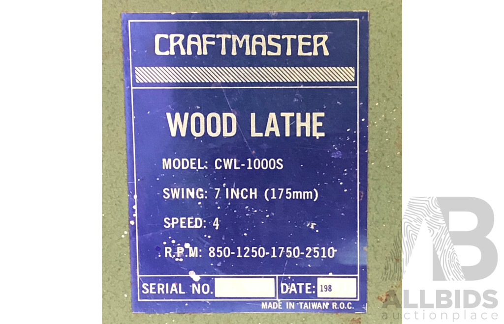 Craftmaster 1000mm Wood Turnng Lathe