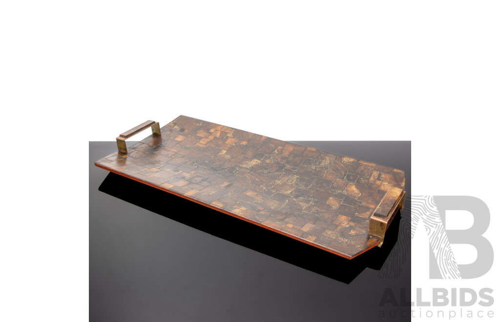 Mid Century Hand Made Wooden Serving Tray