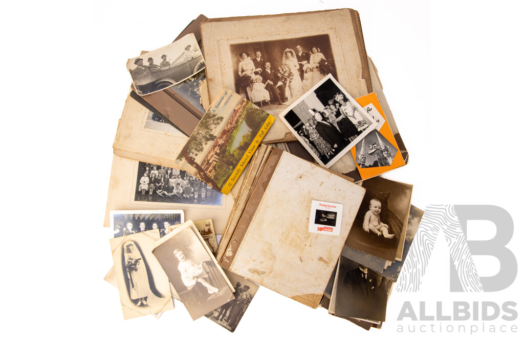 Collection Antique Photographs Including Album and Loose Examples