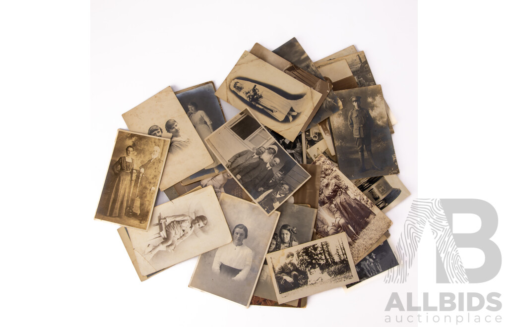 Collection Antique Photographs Including Album and Loose Examples