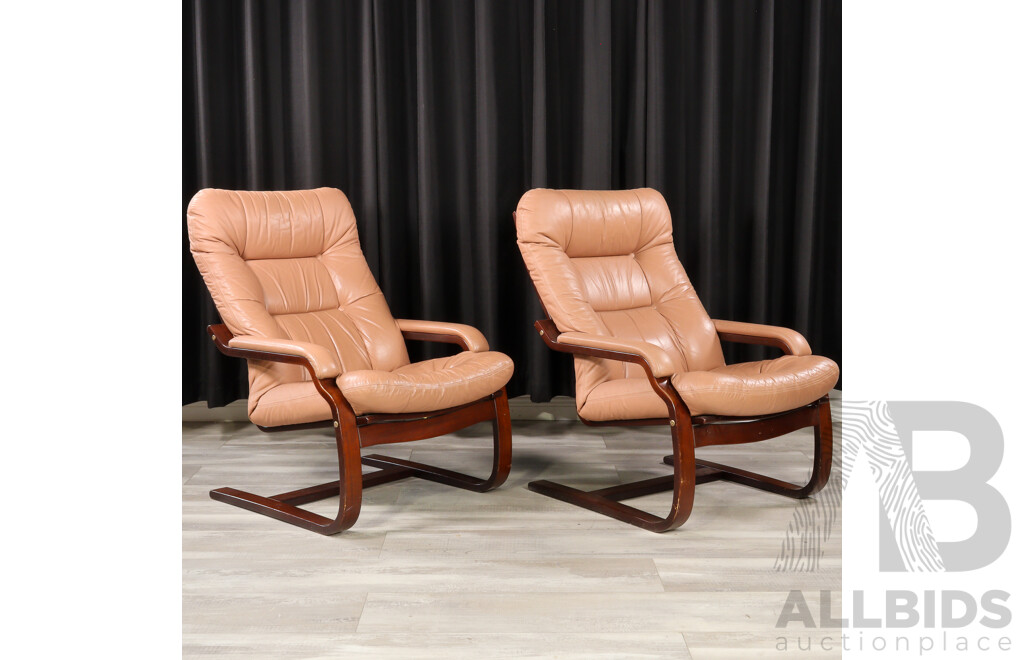 Pair of Vintage Cantilever Lounge Chairs