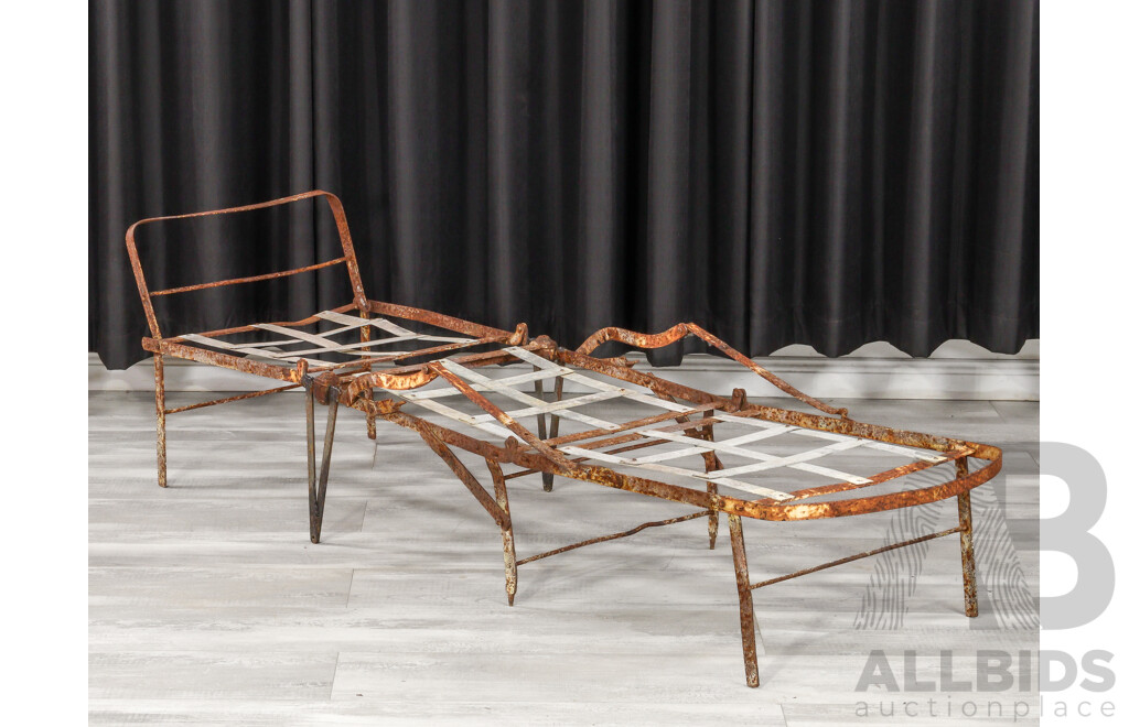 Vintage Metal Folding Campaign Bed