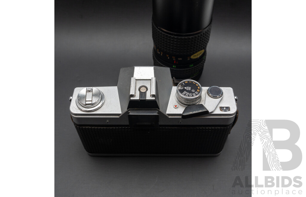 Olympus OM10 with a 50mm F/1.8 Lens and Praktica Super TL3 with Flexar Auto Zoom MC 80-200mm F/4.5 Lens