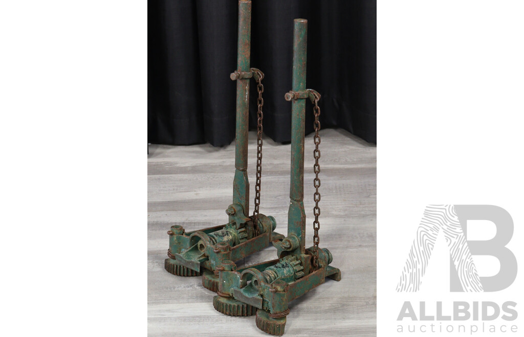 Pair of Vintage Metal Floor Board Clamps