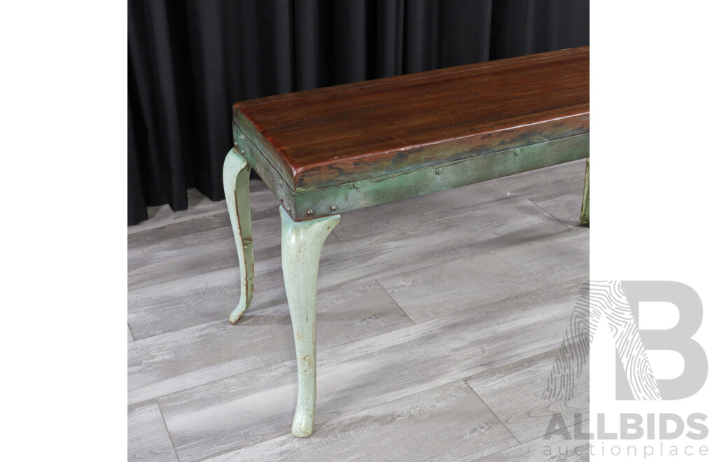 Bespoke Timber Top Bench Over Cast Iron Base
