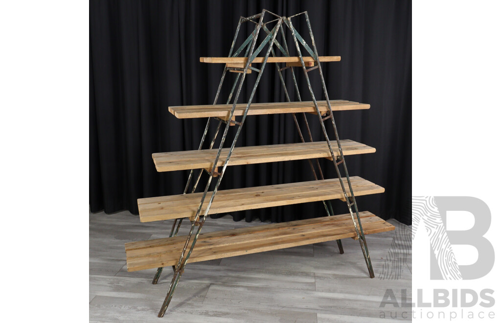 Bespoke Vintage Metal Ladder Shelving System