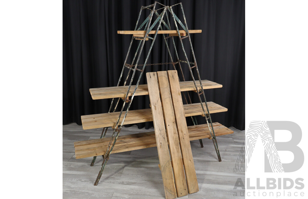 Bespoke Vintage Metal Ladder Shelving System