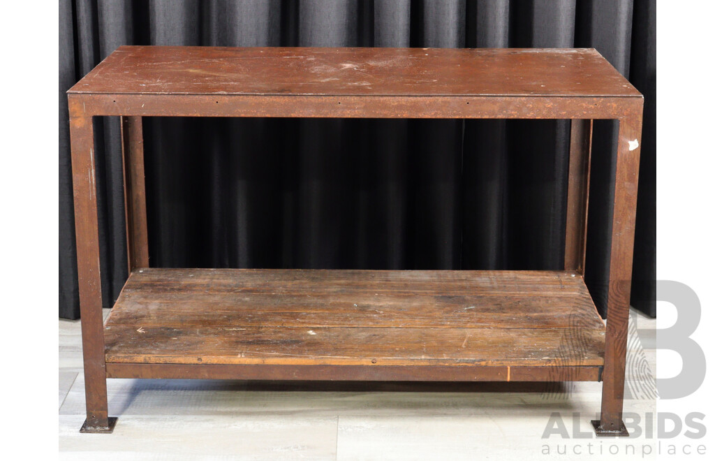 Industrial Metal Based Workman's Bench with Steel Top