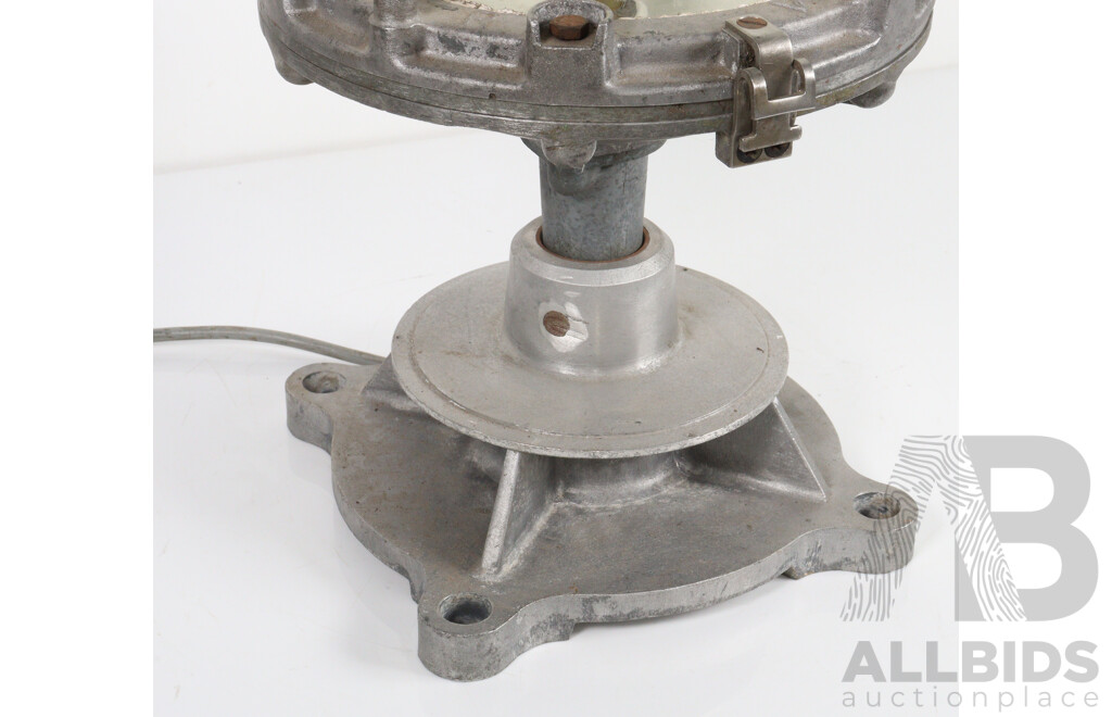 Converted Vintage Factory Lamp on Cast Iron Base