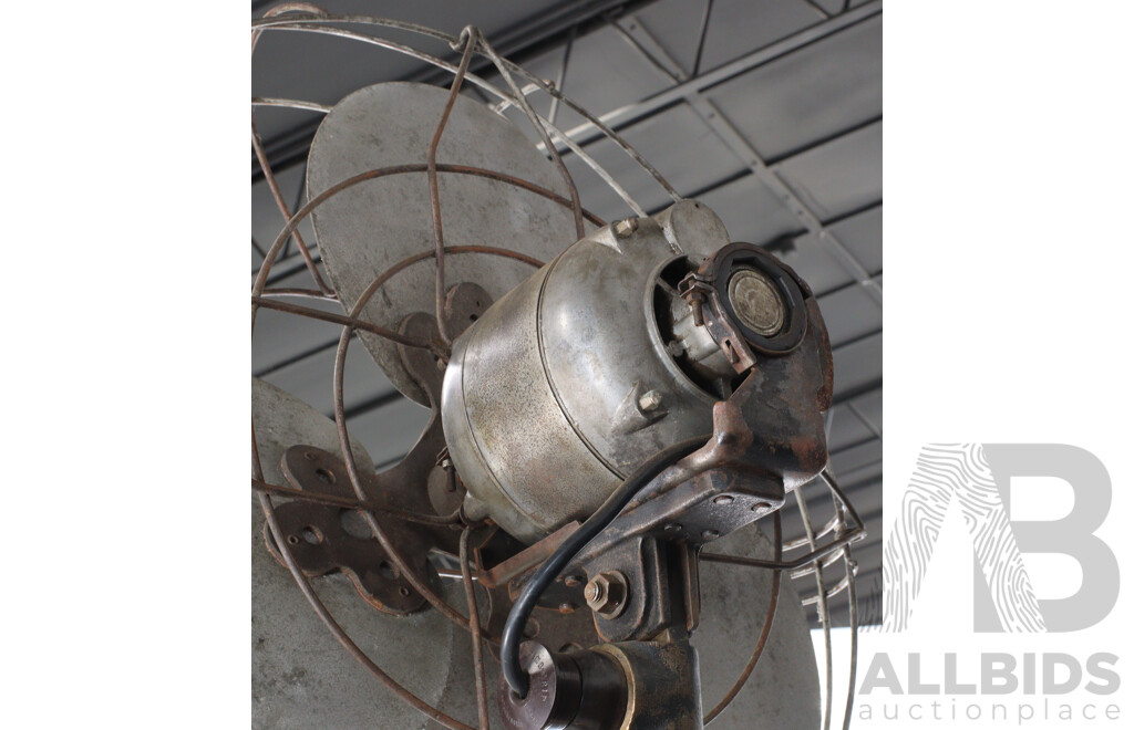 Vintage Industrial Floor Fan by Electricity Meter & Allied Industries Ltd - Email.LTD