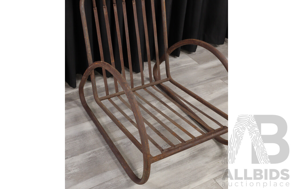 Pair of Rustic Metal Garden Chairs