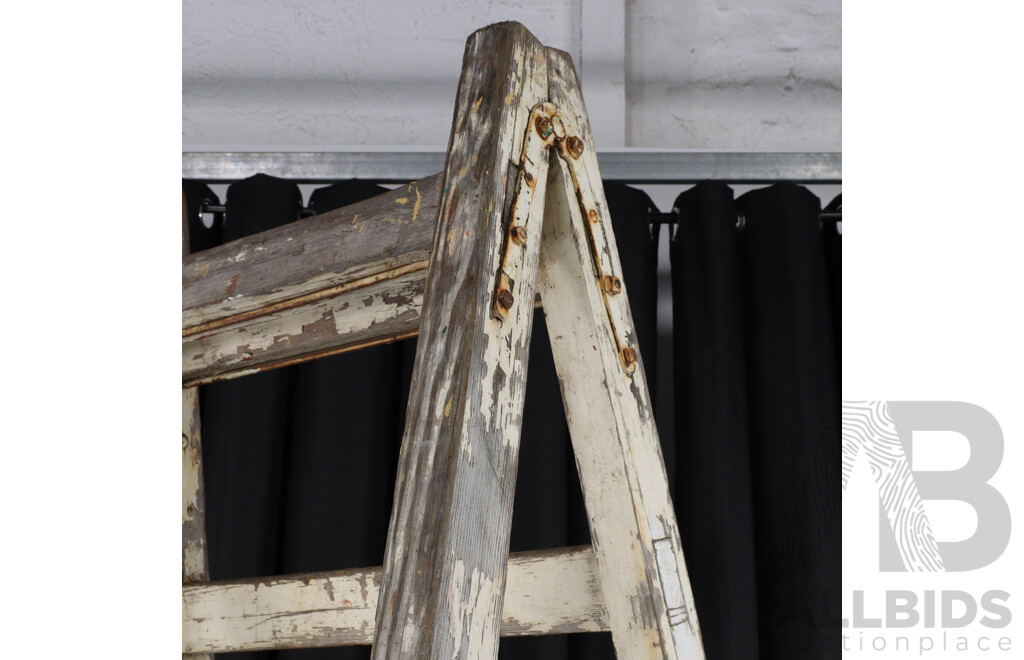 Pair of Large Timber a Frame Tressles