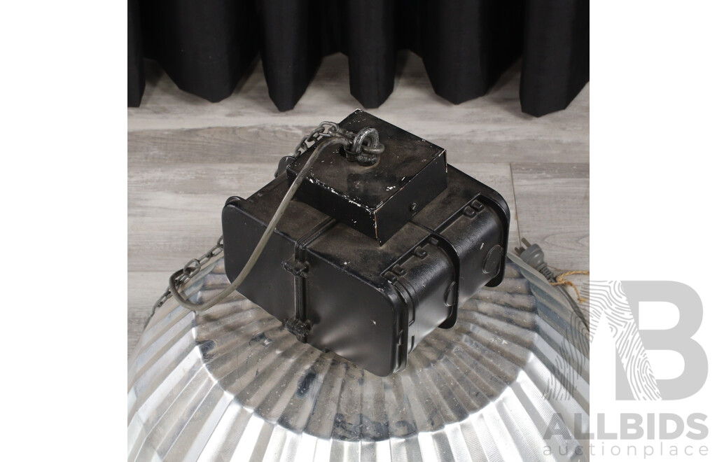 Pair of Modern Converted Aluminium Factory Lights