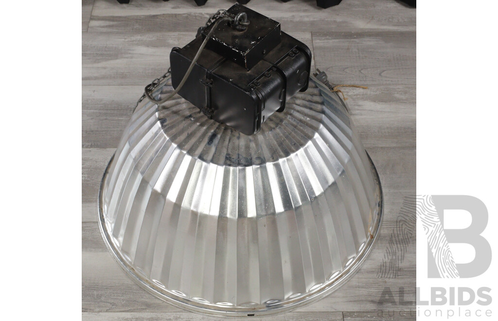 Pair of Modern Converted Aluminium Factory Lights